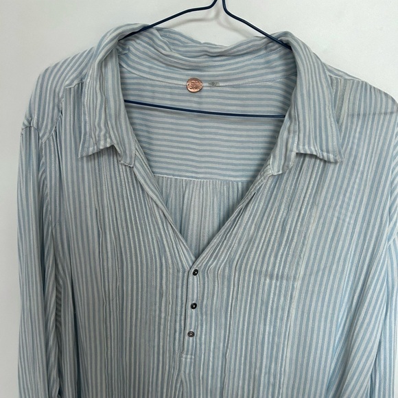 Free People FP ONE Waverley Stripe Tunic stripe blue white size medium - Picture 4 of 14